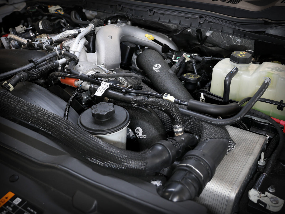 BladeRunner 3 Inch Aluminum Cold Charge Pipe Black Ford Diesel Trucks 23-26 V8-6.7L (td) aFe Power-5