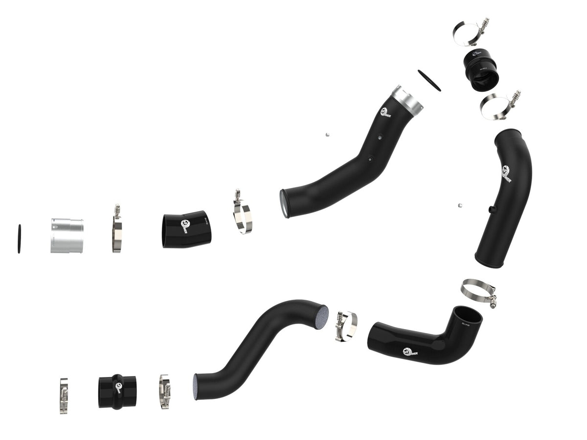 BladeRunner Aluminum Hot and Cold Charge Pipe Kit Black GM Diesel Trucks 24-26 V8-6.6L (td) L5P aFe Power-1