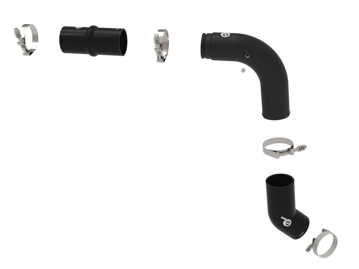 BladeRunner 2-1/2 Inch to 3 Inch Aluminum Hot-Side Charge Pipe Black Ram Diesel Trucks 25-26 L6-6.7L (td) aFe Power-1