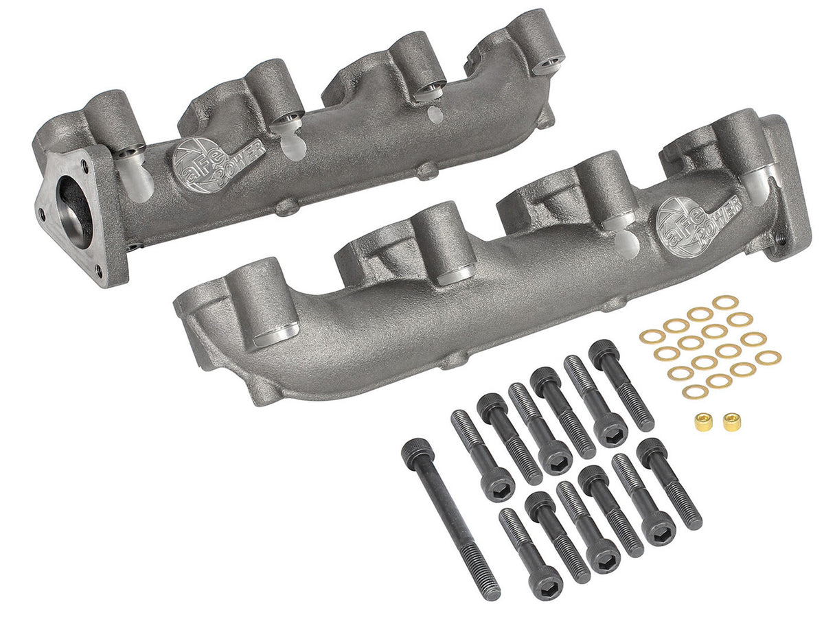 BladeRunner Ported Ductile Iron Exhaust Manifold GM Diesel Trucks 01-16 V8-6.6L (td) Lly/Lbz/Lmm/Lml aFe Power-5