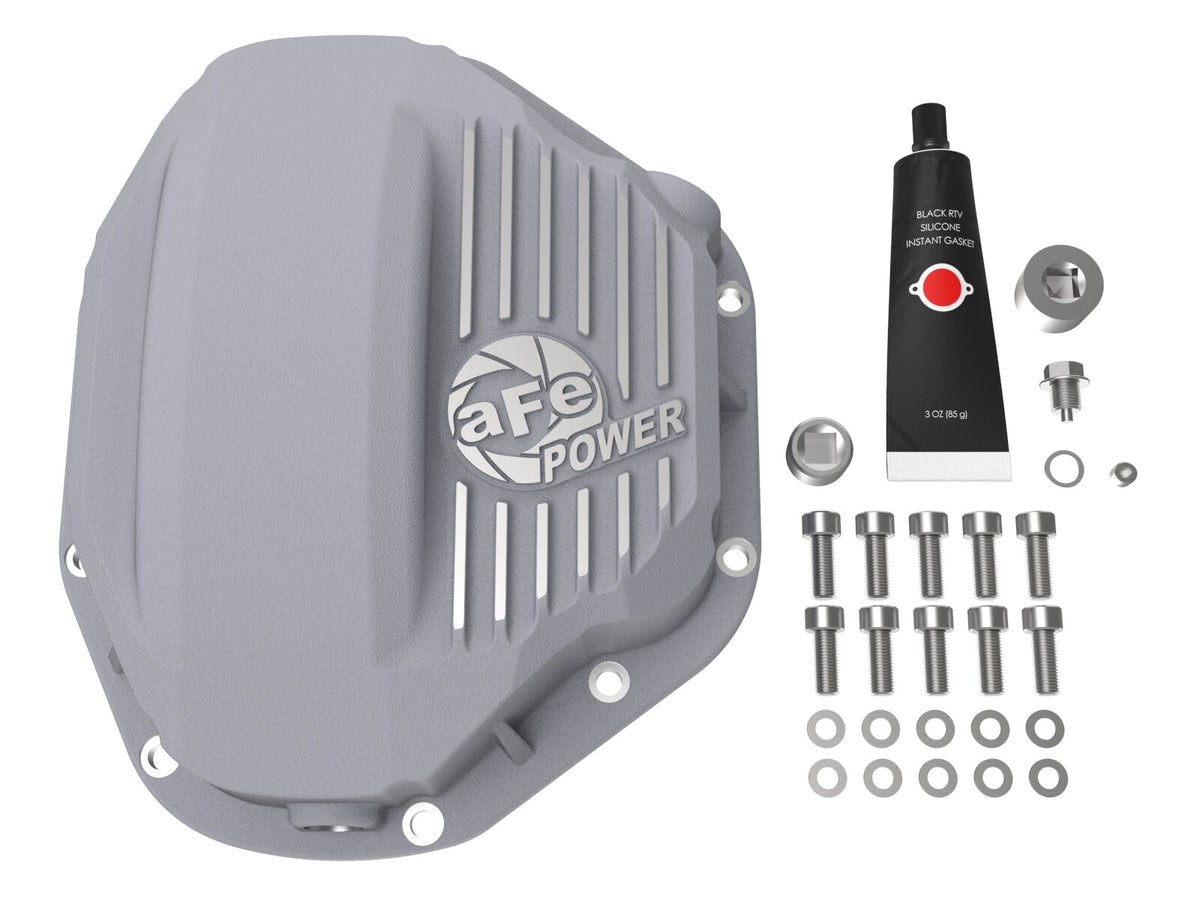 Street Series Rear Differential Cover Raw w/ Machined Fins Dodge Diesel Trucks 94-02 / Ford Diesel Trucks 99-07 aFe Power-1