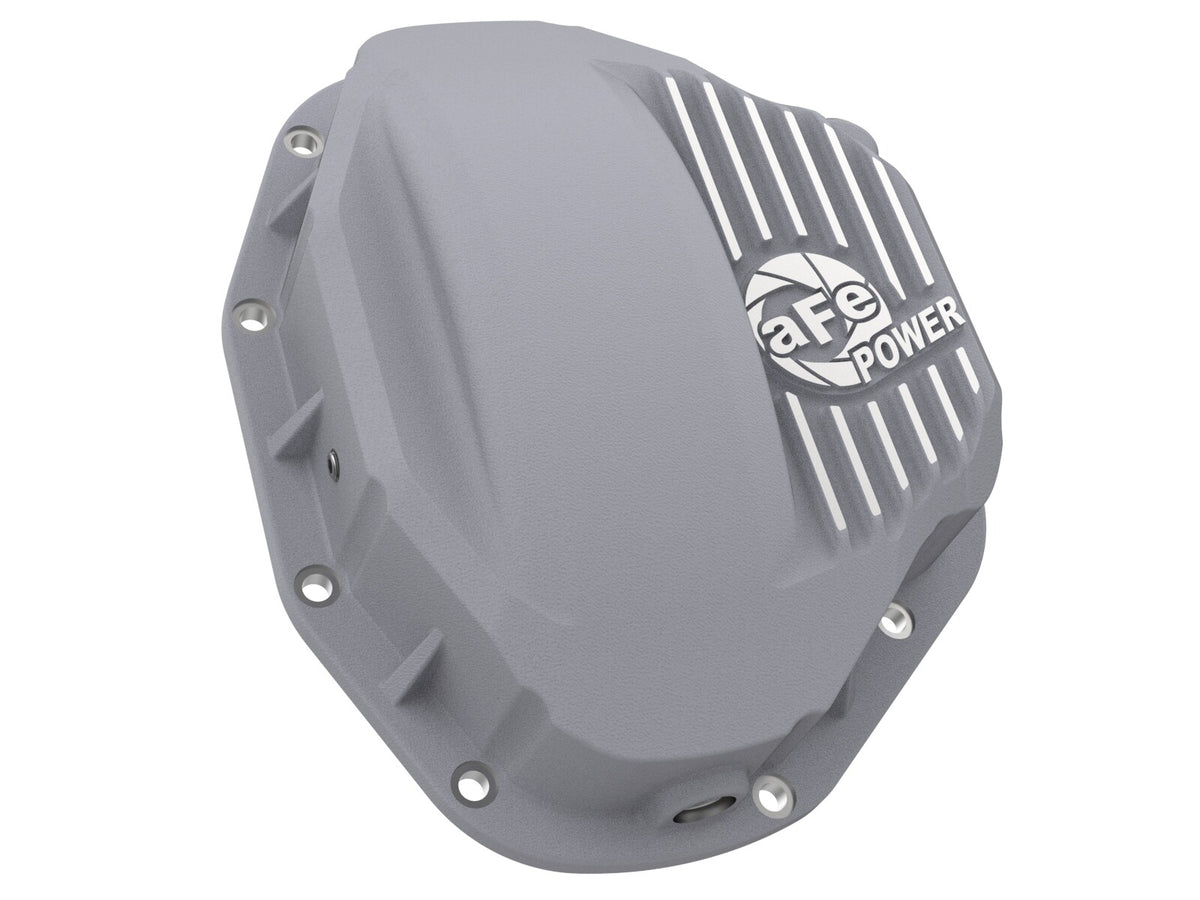 Street Series Rear Differential Cover Raw w/ Machined Fins Dodge Diesel Trucks 94-02 / Ford Diesel Trucks 99-07 aFe Power-2