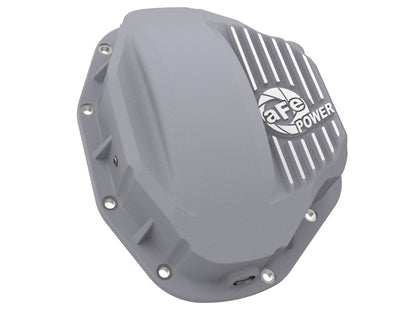 Street Series Rear Differential Cover Raw w/ Machined Fins Dodge Diesel Trucks 94-02 / Ford Diesel Trucks 99-07 aFe Power-2