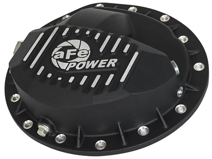 Pro Series Front Differential Cover Black w/ Machined Fins Dodge Diesel Trucks 03-12 L6-5.9/6.7L (td) aFe Power
