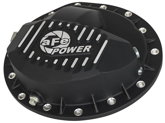 Pro Series Front Differential Cover Black w/ Machined Fins Dodge Diesel Trucks 03-12 L6-5.9/6.7L (td) aFe Power