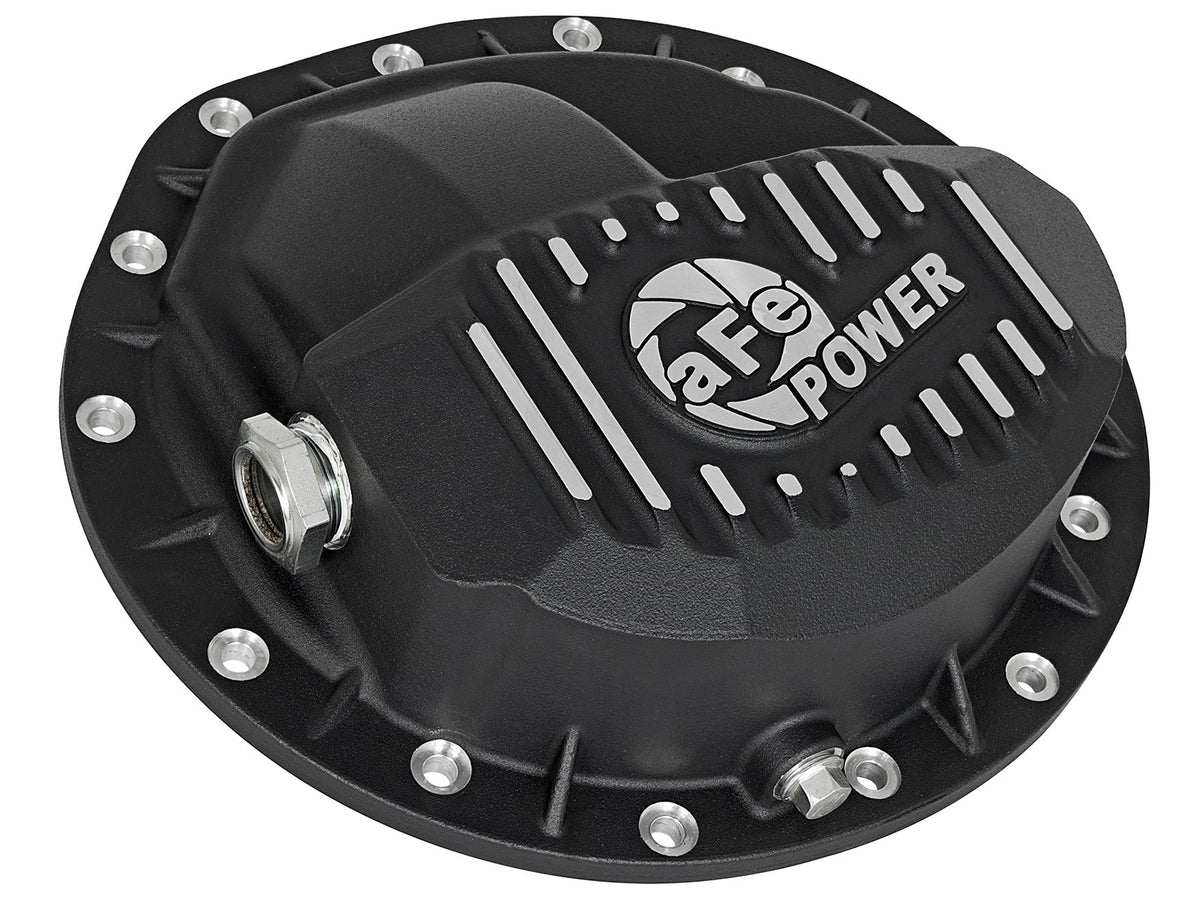 Pro Series Front Differential Cover Black w/ Machined Fins Dodge Diesel Trucks 03-12 L6-5.9/6.7L (td) aFe Power-1