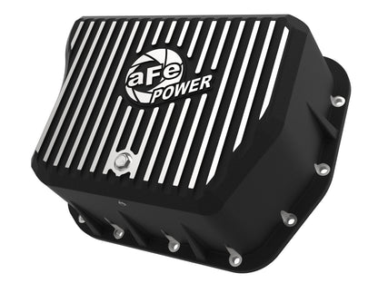 Pro Series Transmission Pan Black w/ Machined Fins Dodge Diesel Trucks 94-07 L6-5.9L (td) aFe Power