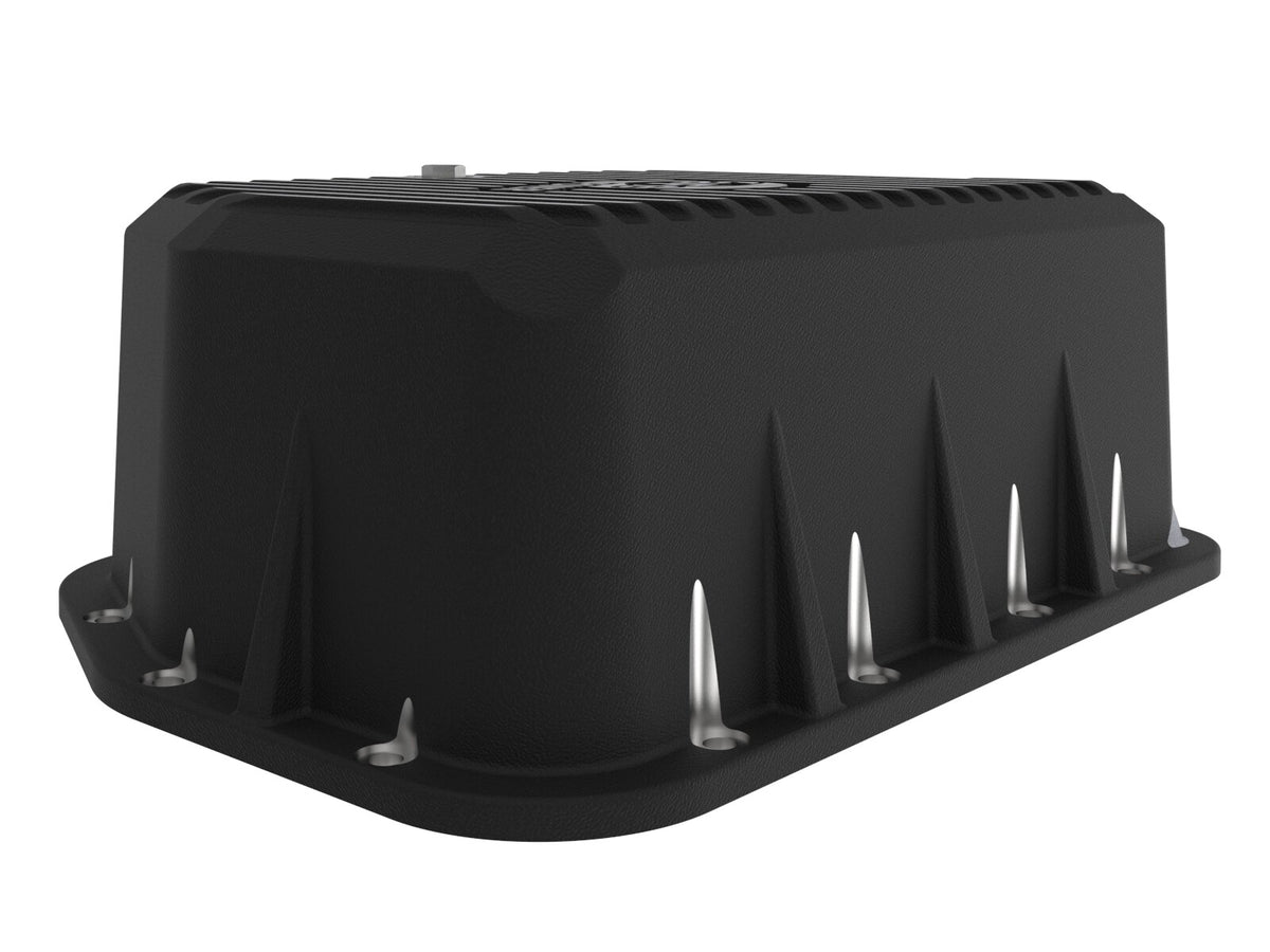 Pro Series Transmission Pan Black w/ Machined Fins Dodge Diesel Trucks 94-07 L6-5.9L (td) aFe Power-3