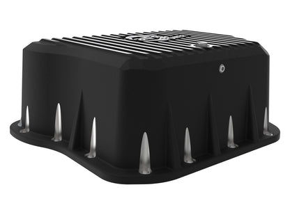 Pro Series Transmission Pan Black w/ Machined Fins Dodge Diesel Trucks 94-07 L6-5.9L (td) aFe Power-4