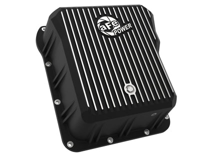 Pro Series Transmission Pan Black w/ Machined Fins GM Diesel Trucks 01-19 V8-6.6L (td) LB7/Lly/Lbz/Lmm/Lml/L5P aFe Power-2