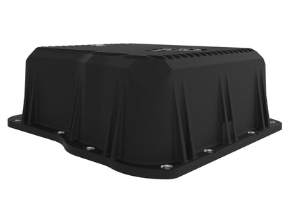 Pro Series Transmission Pan Black w/ Machined Fins GM Diesel Trucks 01-19 V8-6.6L (td) LB7/Lly/Lbz/Lmm/Lml/L5P aFe Power-3