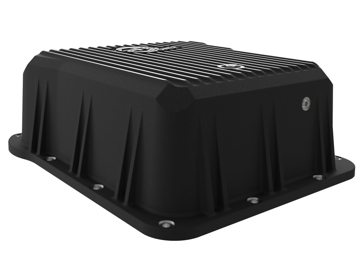 Pro Series Transmission Pan Black w/ Machined Fins GM Diesel Trucks 01-19 V8-6.6L (td) LB7/Lly/Lbz/Lmm/Lml/L5P aFe Power-4