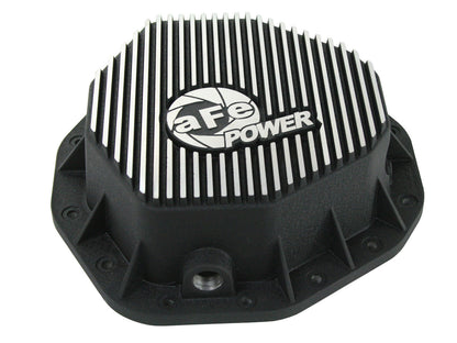 Pro Series Rear Differential Cover Kit Black w/ Machined Fins & Gear Oil Dodge Diesel Trucks 03-05 L6-5.9L (td) aFe Power-1