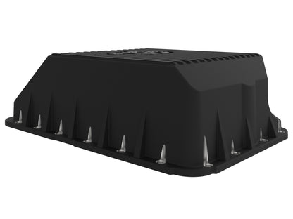Pro Series Transmission Pan Black w/ Machined Fins Ford Diesel Trucks 94-10 V8-7.3L/6.0L/6.4L (td) aFe Power-2