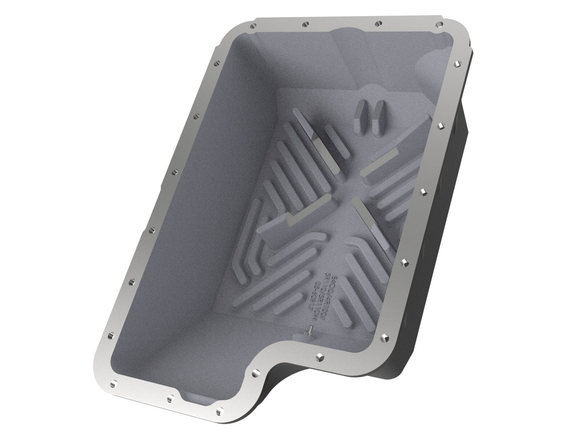 Pro Series Transmission Pan Black w/ Machined Fins Ford Diesel Trucks 94-10 V8-7.3L/6.0L/6.4L (td) aFe Power-4