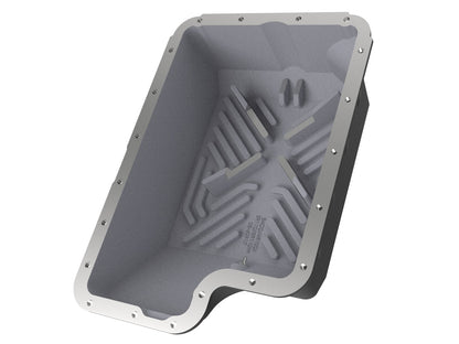 Pro Series Transmission Pan Black w/ Machined Fins Ford Diesel Trucks 94-10 V8-7.3L/6.0L/6.4L (td) aFe Power-4