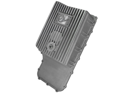 Street Series Transmission Pan Raw w/ Machined Fins Ford Super Duty Trucks 11-21 (6R140 Transmission) aFe Power