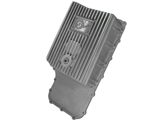 Street Series Transmission Pan Raw w/ Machined Fins Ford Super Duty Trucks 11-21 (6R140 Transmission) aFe Power