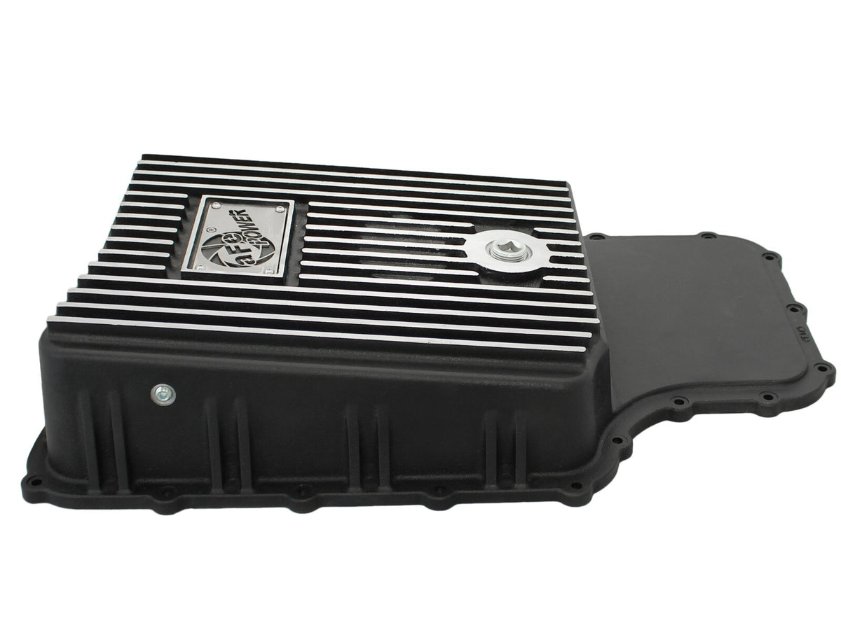 Pro Series Transmission Pan Black w/ Machined Fins Ford Super Duty Trucks 11-21 (6R140 Transmission) aFe Power-1