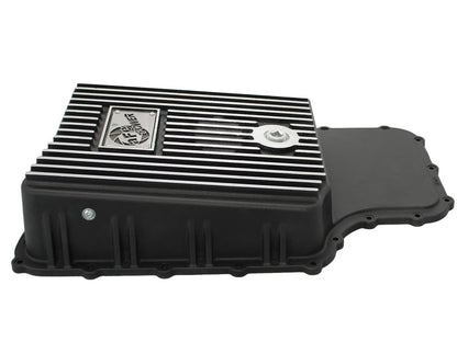 Pro Series Transmission Pan Black w/ Machined Fins Ford Super Duty Trucks 11-21 (6R140 Transmission) aFe Power-1