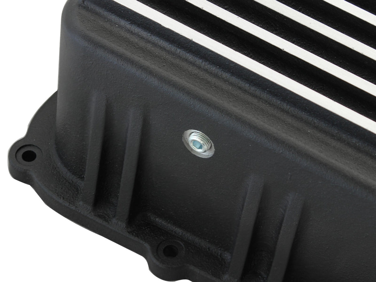 Pro Series Transmission Pan Black w/ Machined Fins Ford Super Duty Trucks 11-21 (6R140 Transmission) aFe Power-3