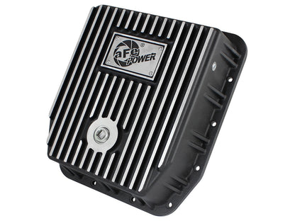 Pro Series Transmission Pan Black w/ Machined Fins Ford Trucks 93-08 aFe Power