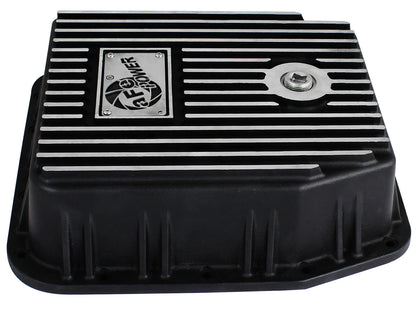 Pro Series Transmission Pan Black w/ Machined Fins Ford Trucks 93-08 aFe Power-2