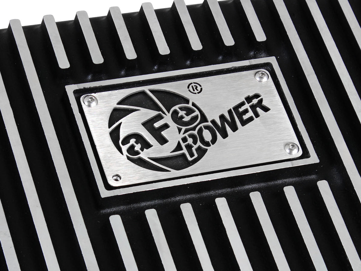 Pro Series Transmission Pan Black w/ Machined Fins Ford Trucks 93-08 aFe Power-6