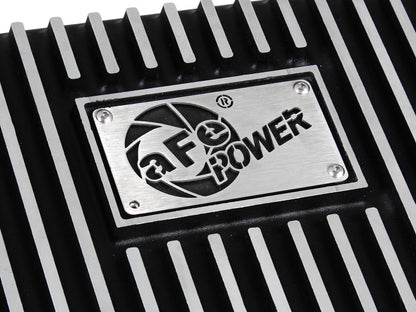 Pro Series Transmission Pan Black w/ Machined Fins Ford Trucks 93-08 aFe Power-6