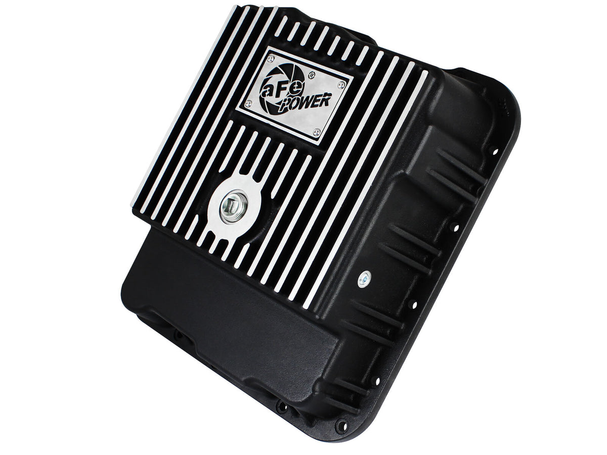 Pro Series Transmission Pan Black w/ Machined Fins GM Trucks 99-16 aFe Power