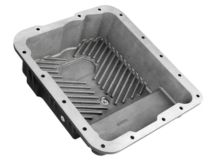 Pro Series Transmission Pan Black w/ Machined Fins GM Trucks 99-16 aFe Power-1