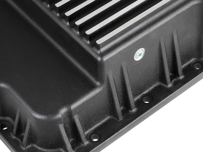 Pro Series Transmission Pan Black w/ Machined Fins GM Trucks 99-16 aFe Power-4