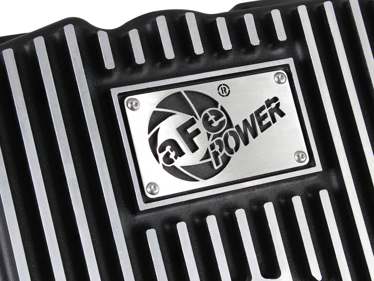 Pro Series Transmission Pan Black w/ Machined Fins GM Trucks 99-16 aFe Power-6