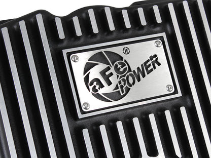Pro Series Transmission Pan Black w/ Machined Fins GM Trucks 99-16 aFe Power-6