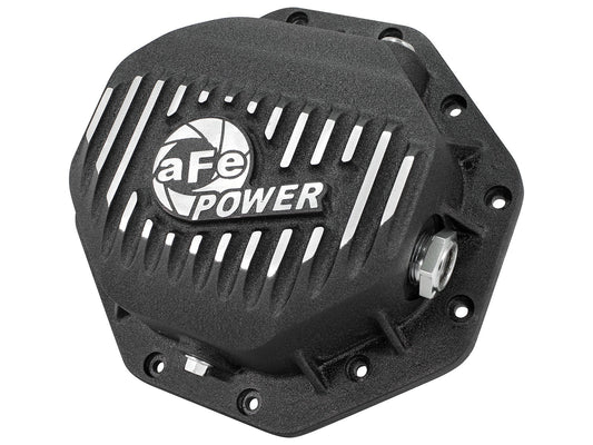 Pro Series Rear Differential Cover Black w/ Machined Fins Dodge 1500 94-18/ Ram EcoDiesel 14-22 (Corporate 9.25-12) aFe Power