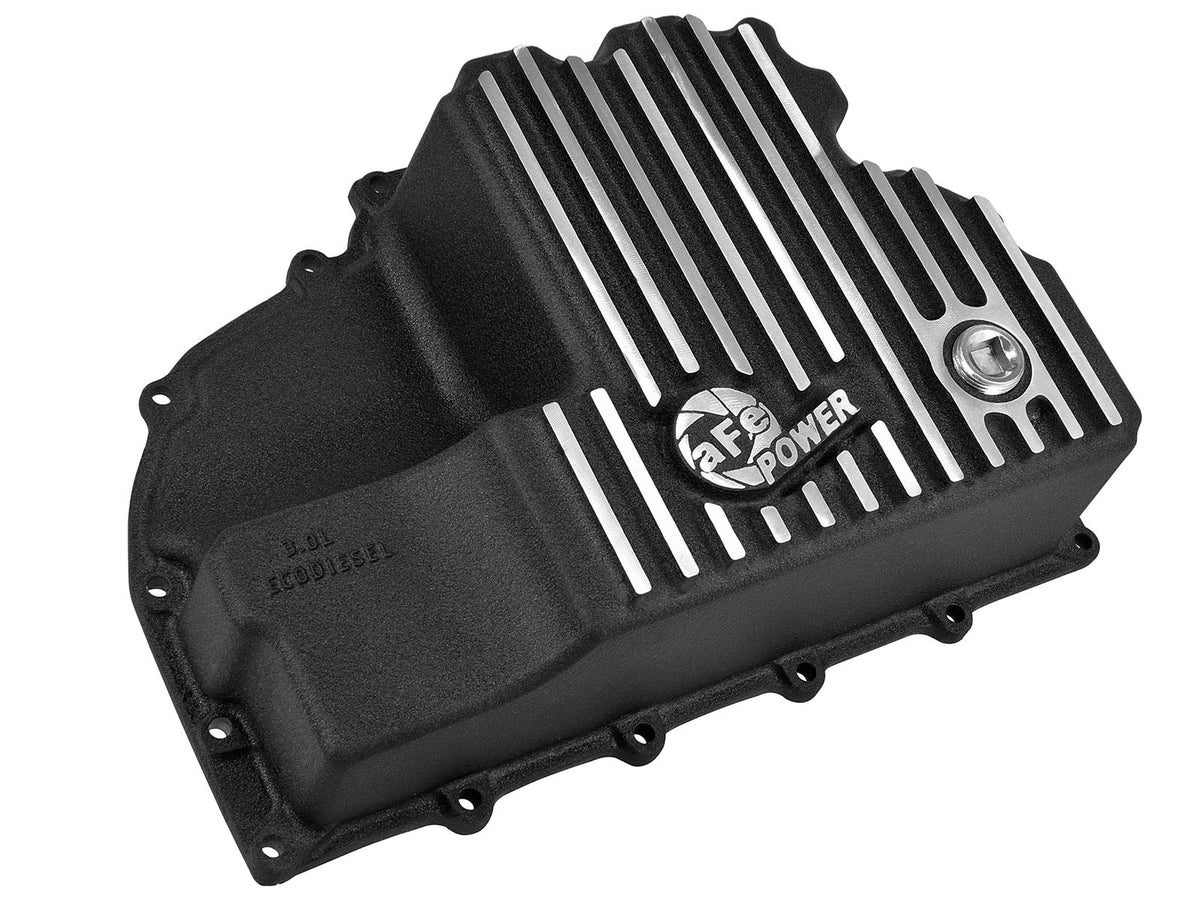 Pro Series Engine Oil Pan Black w/ Machined Fins Dodge Ram 1500 EcoDiesel 14-18 V6-3.0L (td) aFe Power-1