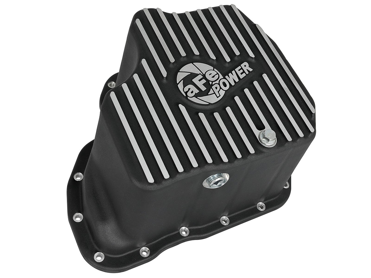 Pro Series Engine Oil Pan Black w/ Machined Fins GM Diesel Trucks 11-16 V8-6.6L (td) Lml aFe Power-6
