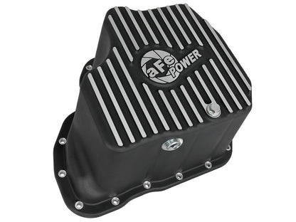 Pro Series Engine Oil Pan Black w/ Machined Fins GM Diesel Trucks 11-16 V8-6.6L (td) Lml aFe Power-6