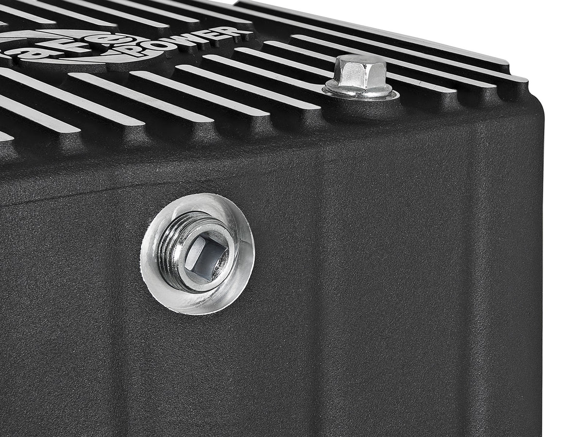 Pro Series Engine Oil Pan Black w/ Machined Fins GM Diesel Trucks 11-16 V8-6.6L (td) Lml aFe Power-8