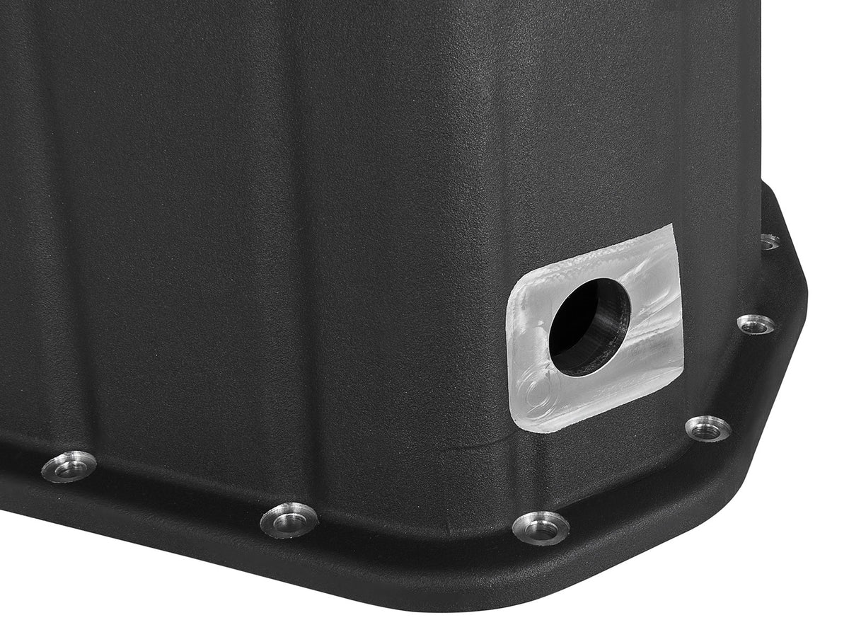 Pro Series Engine Oil Pan Black w/ Machined Fins GM Diesel Trucks 11-16 V8-6.6L (td) Lml aFe Power-9