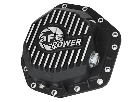 Pro Series Rear Differential Cover Black w/ Machined Fins Ford Diesel Trucks 17-23 V8-6.7L (td) (Dana M275-14) aFe Power
