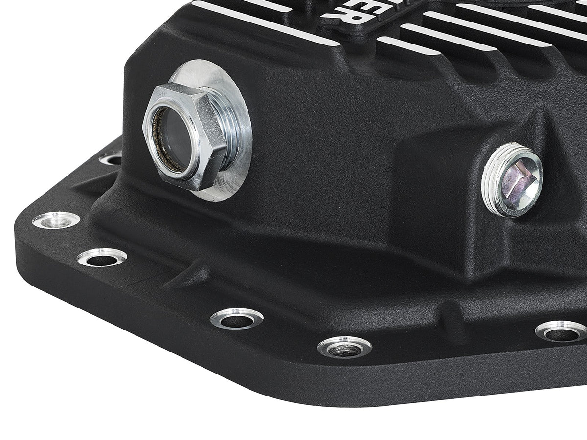 Pro Series Rear Differential Cover Black w/ Machined Fins Ford Diesel Trucks 17-23 V8-6.7L (td) (Dana M275-14) aFe Power-3
