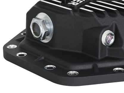 Pro Series Rear Differential Cover Black w/ Machined Fins Ford Diesel Trucks 17-23 V8-6.7L (td) (Dana M275-14) aFe Power-3