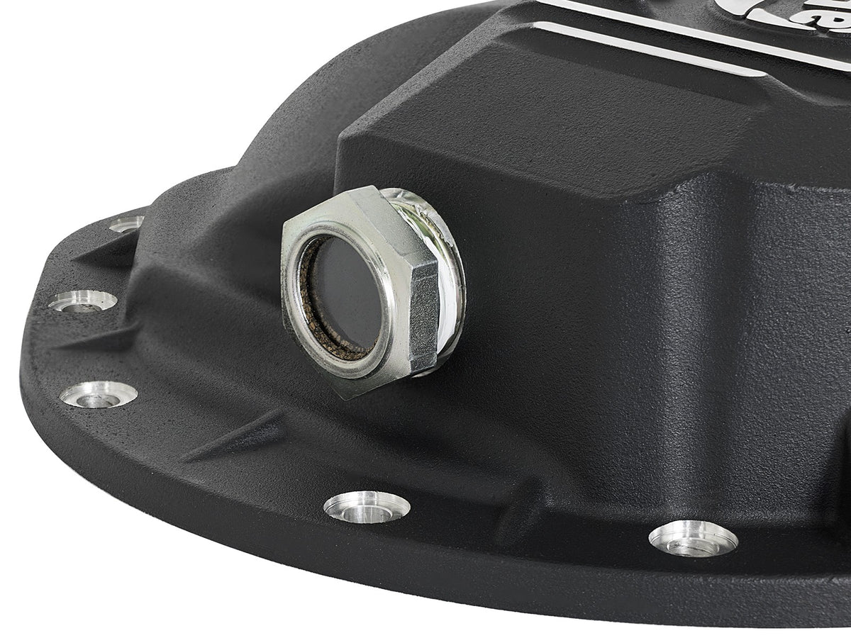 Pro Series Rear Differential Cover Black w/ Machined Fins Nissan Titan Xd 16-19 V8-5.0L (td) (Aam 9.5-14) aFe Power-4