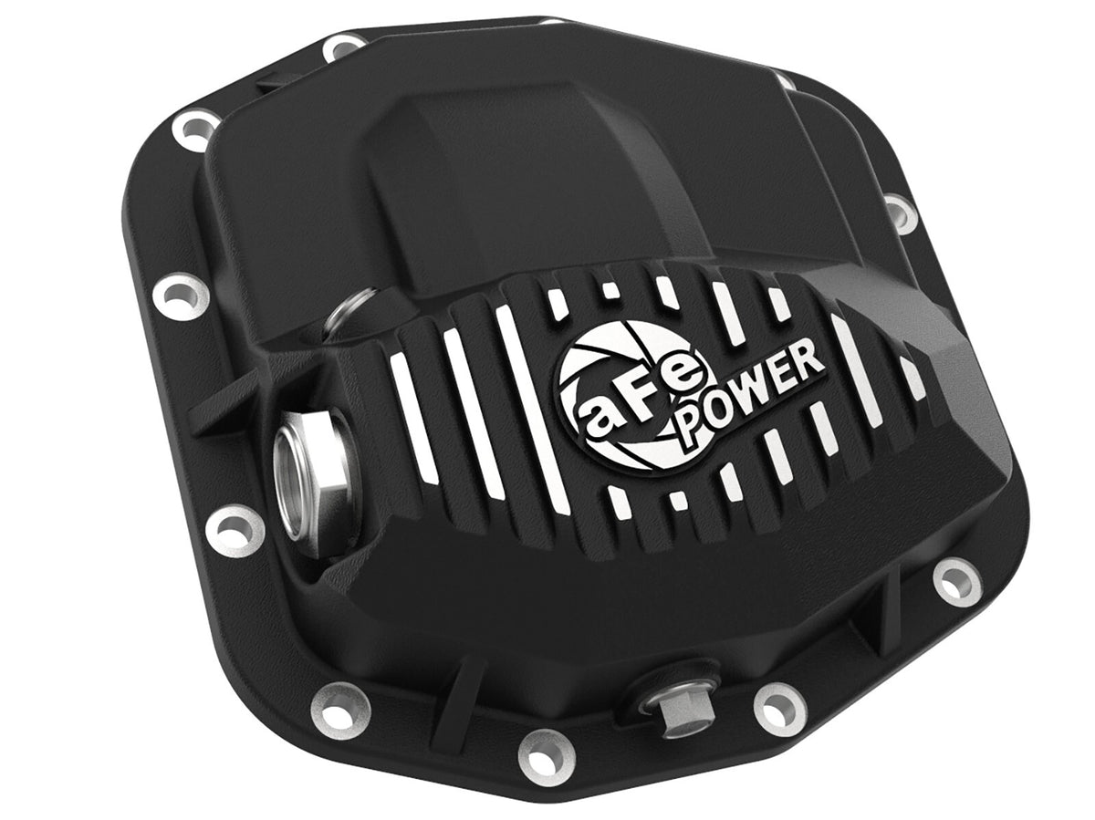 Pro Series Front Differential Cover Black Finish w/ Machined Fins Jeep Wrangler (Jl) 18-23/ Gladiator (Jt) 20-23 (Dana M210) aFe Power-1