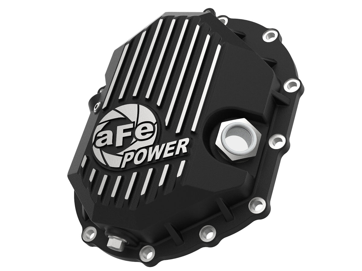 Pro Series Front Differential Cover Black w/ Machined Fins GM 2500/3500 11-20 V8-6.0L/6.6L (Aam 9.25) aFe Power