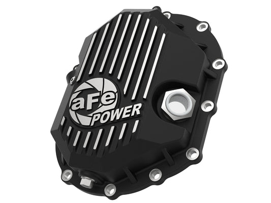 Pro Series Front Differential Cover Black w/ Machined Fins GM 2500/3500 11-20 V8-6.0L/6.6L (Aam 9.25) aFe Power