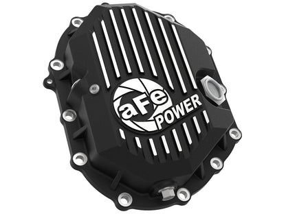 Pro Series Front Differential Cover Black w/ Machined Fins GM 2500/3500 11-20 V8-6.0L/6.6L (Aam 9.25) aFe Power-1