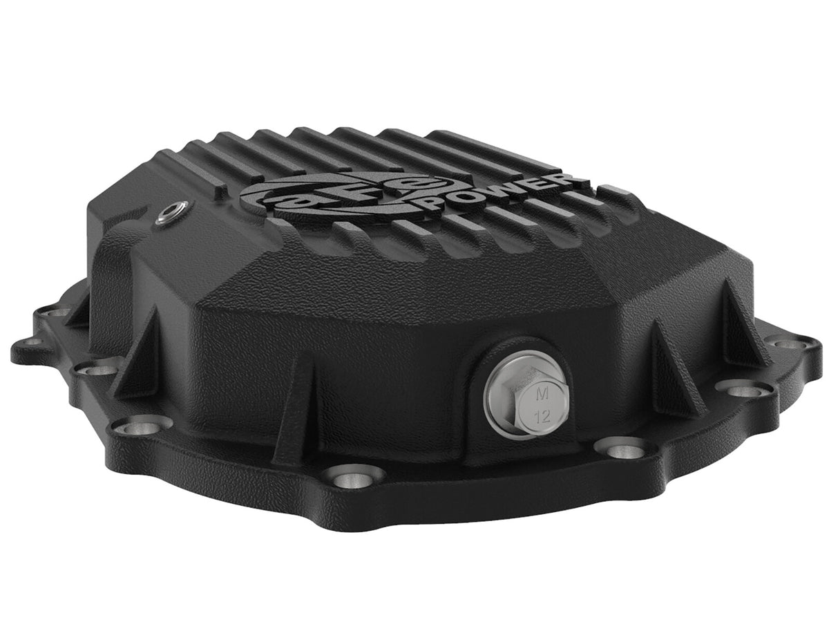 Pro Series Front Differential Cover Black w/ Machined Fins GM 2500/3500 11-20 V8-6.0L/6.6L (Aam 9.25) aFe Power-4
