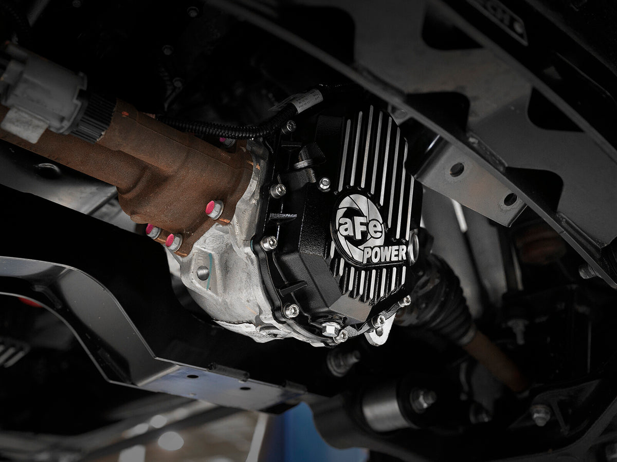 Pro Series Front Differential Cover Black w/ Machined Fins GM 2500/3500 11-20 V8-6.0L/6.6L (Aam 9.25) aFe Power-5